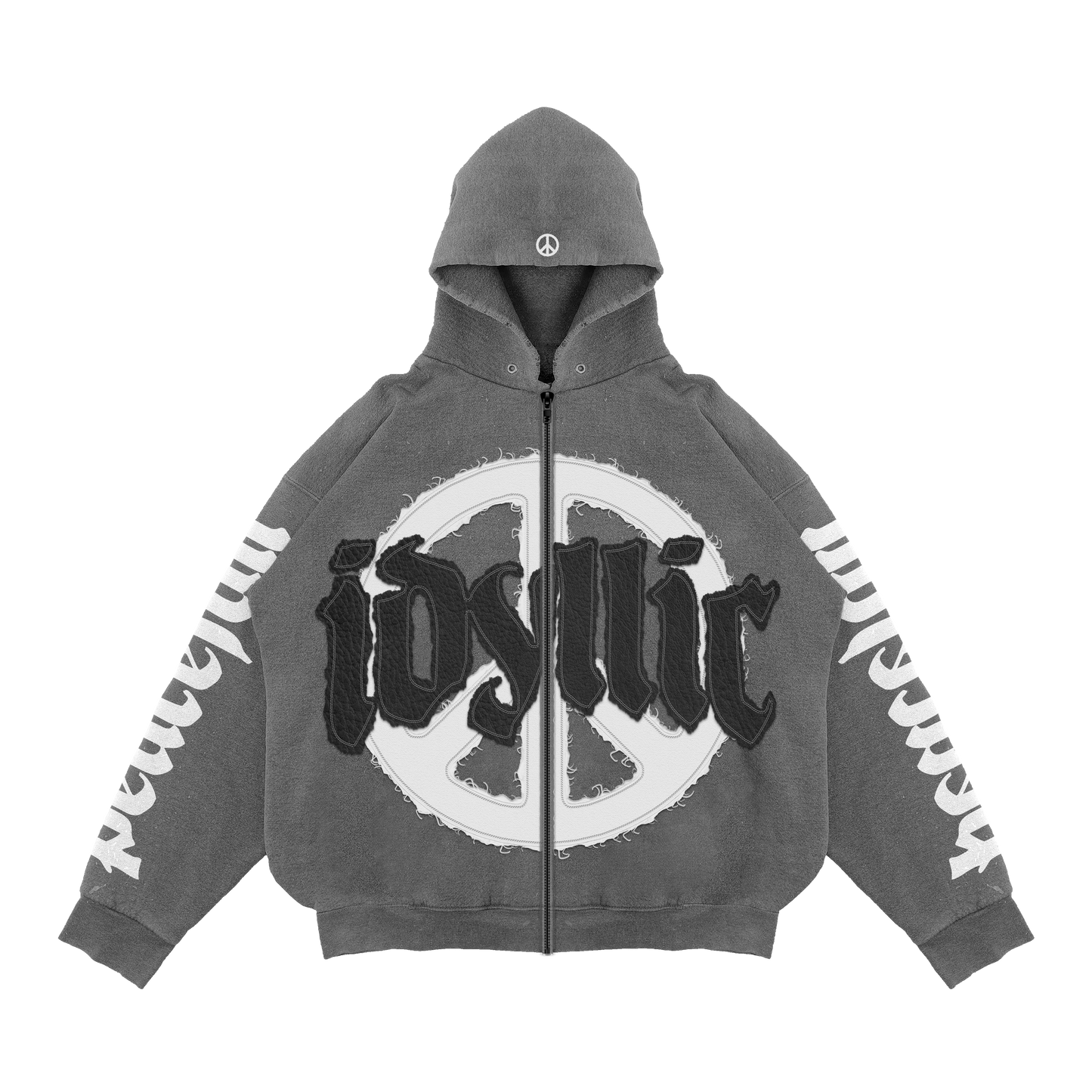 Grey Peaceful Zip-Up Jacket