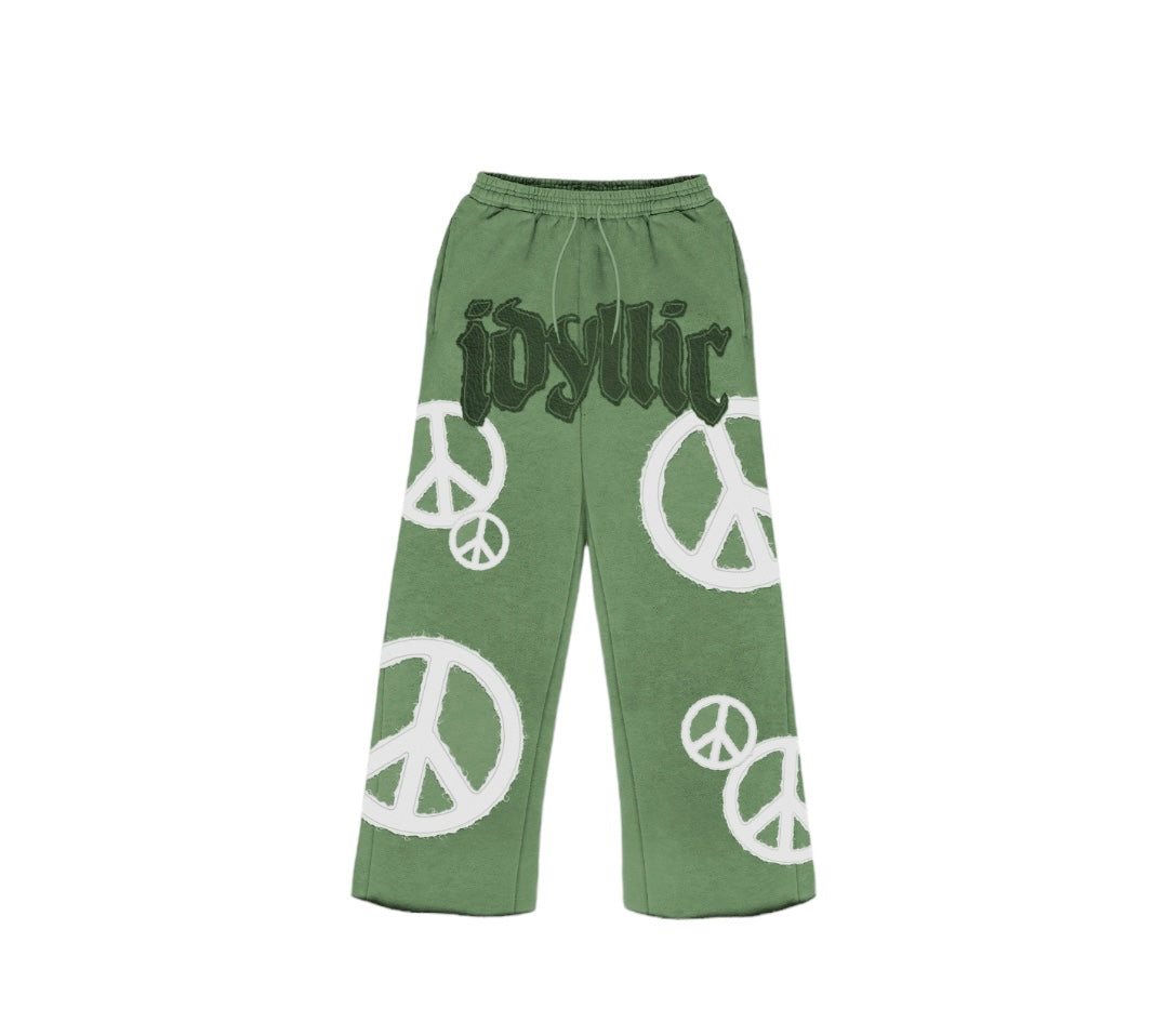 Green Peaceful Sweatpants